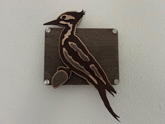 Specht – Lasergesneden kunst hout en staal – Handgemaakt woondecoratie