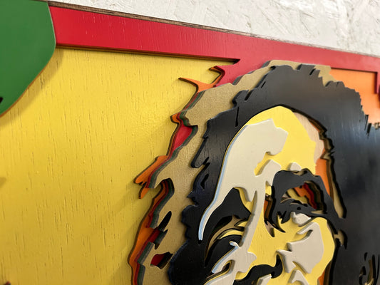 Bob Marley - abstract multilaags kunstwerk