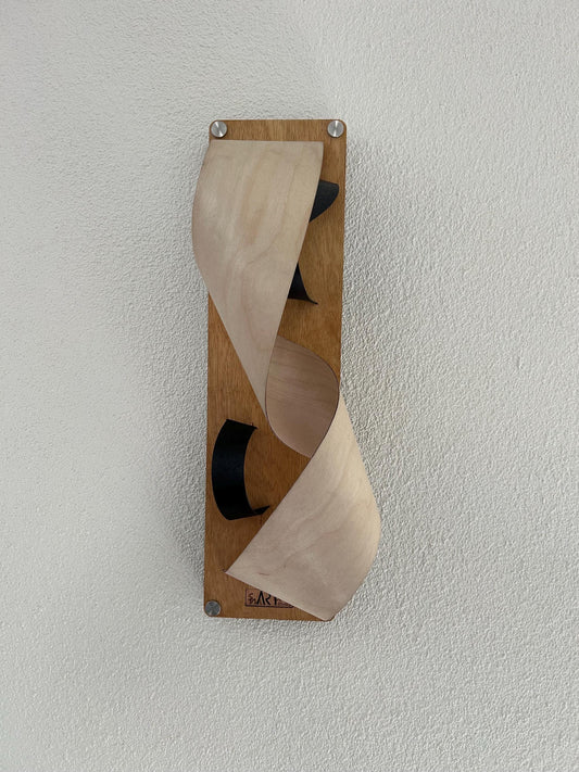 Minimalistische houten wandsculptuur – Handgemaakte lasergesneden kunst – Woondecoratiecadeau