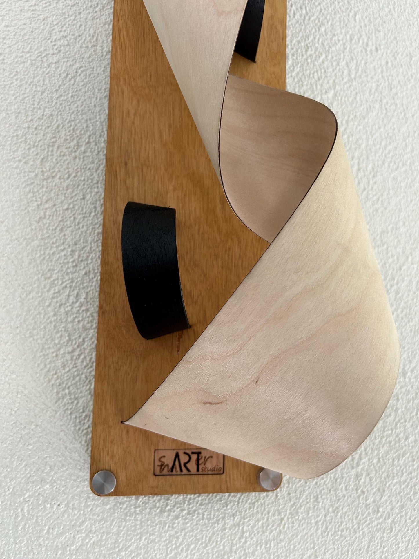 Minimalistische houten wandsculptuur – Handgemaakte lasergesneden kunst – Woondecoratiecadeau