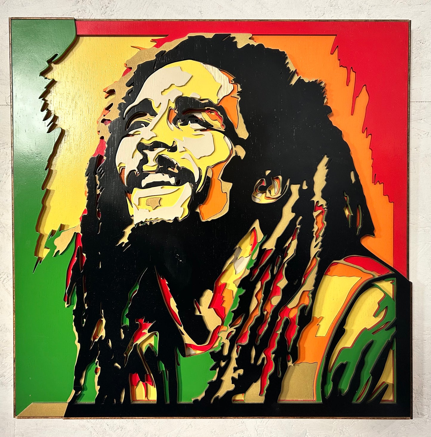 Bob Marley - abstract multilaags kunstwerk
