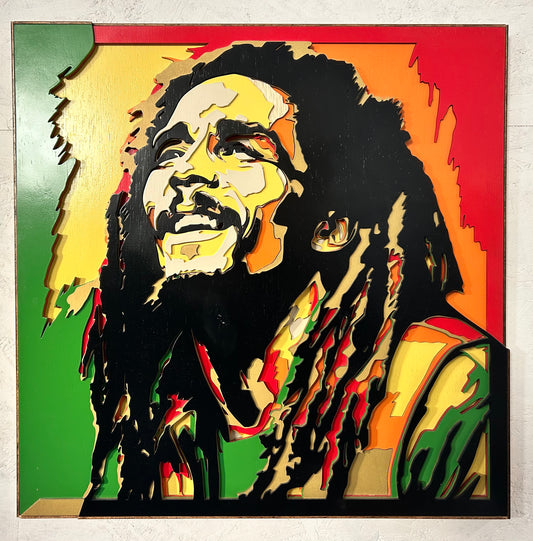 Bob Marley - abstract multilaags kunstwerk