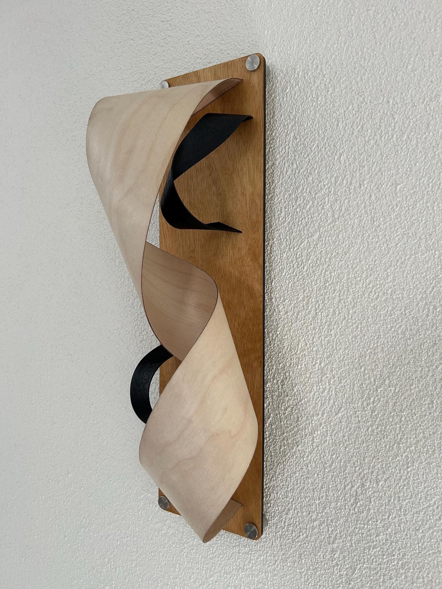 Minimalistische houten wandsculptuur – Handgemaakte lasergesneden kunst – Woondecoratiecadeau